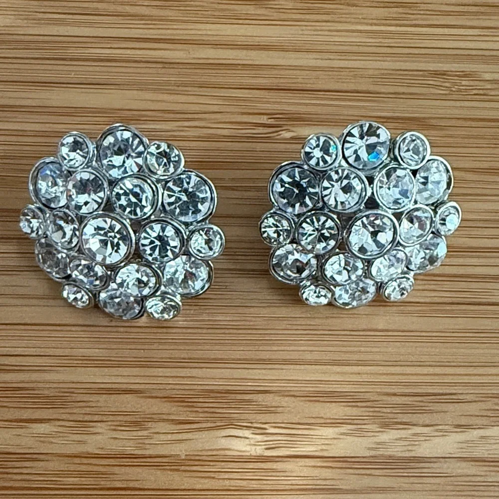 Elegant Silver Crystal Stud Earrings